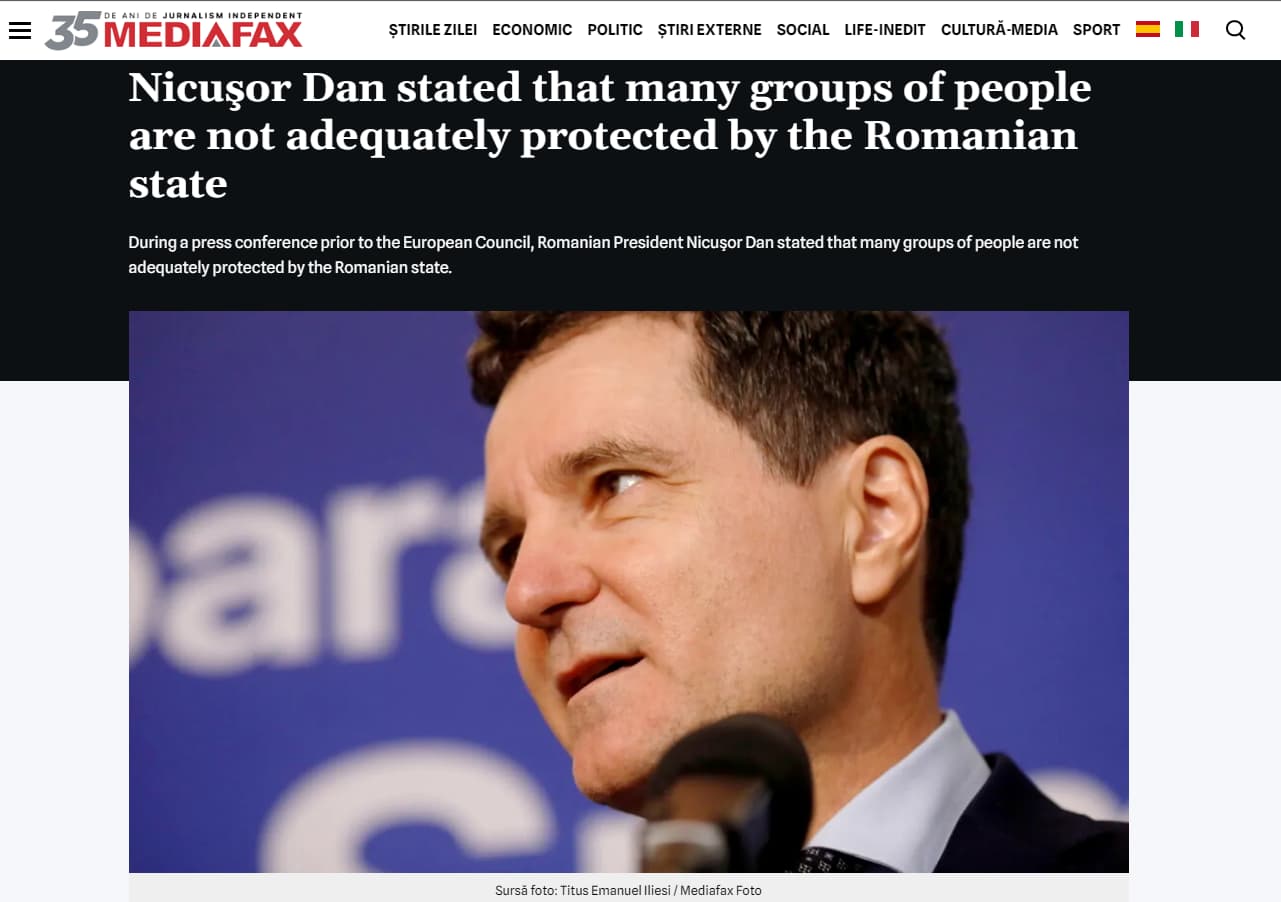 Mediafax — apariție în presă — Apariție în presă online și documentare vizuală a evenimentelor publice.