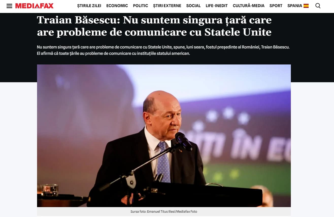 Mediafax — apariție în presă