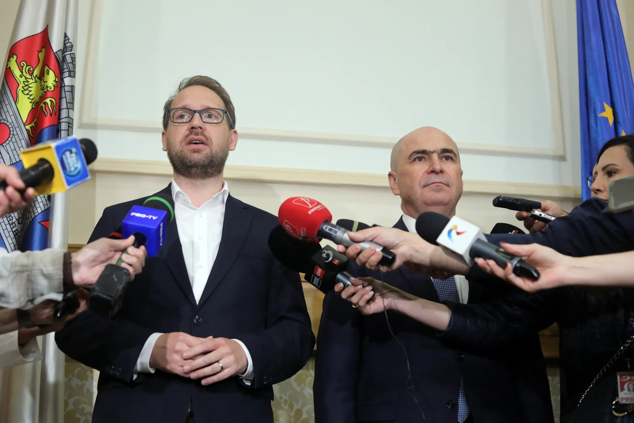 Dominic Fritz si Ilie Bolojan — fotografie de presă, Timișoara