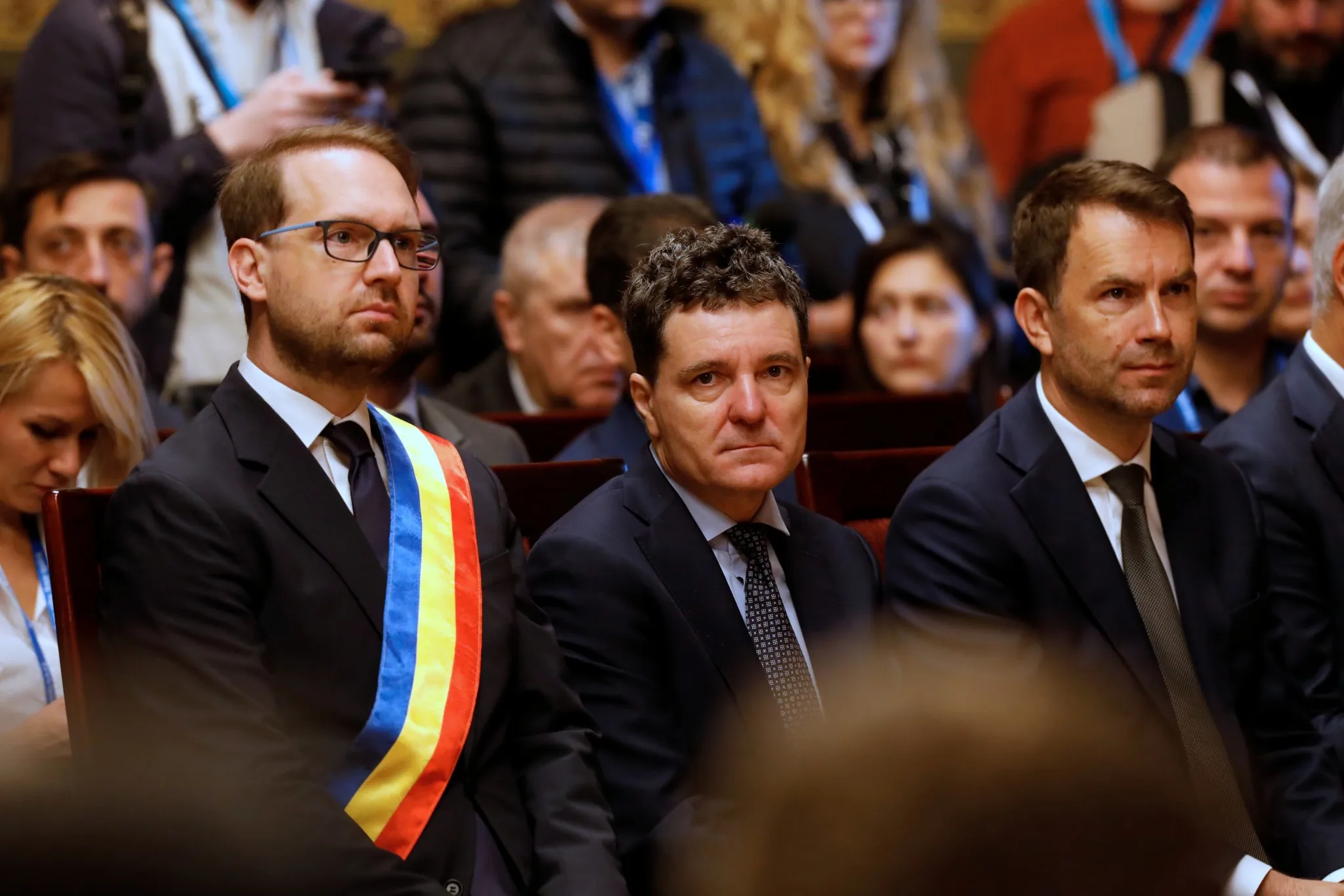 Primarul Dominic Fritz si Nicusor Dan — fotografie de presă, Timișoara